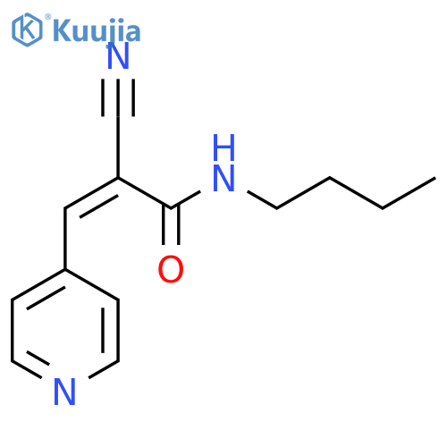 N-butyl-2-cyano-3-(pyridin-4-yl)prop-2-enamide structure