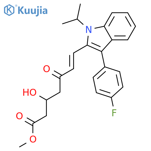 (E)-Methyl 7-(3-(4-fluorophenyl)-1-isopropyl-1H-indol-2-yl)-3-hydroxy-5-oxohept-6-enoate structure