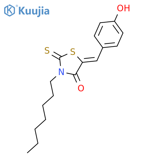 4-Thiazolidinone, 3-heptyl-5-[(4-hydroxyphenyl)methylene]-2-thioxo- structure