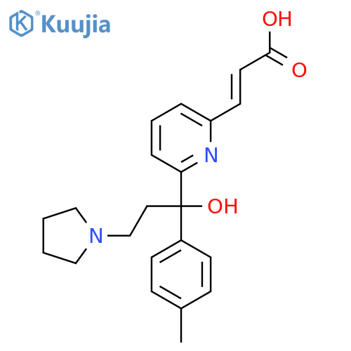 (E)-3-(6-(1-(4-Tolyl)-1-hydroxy 3-pyrrolidino-propyl)-2-pyridyl)acrylic Acid structure
