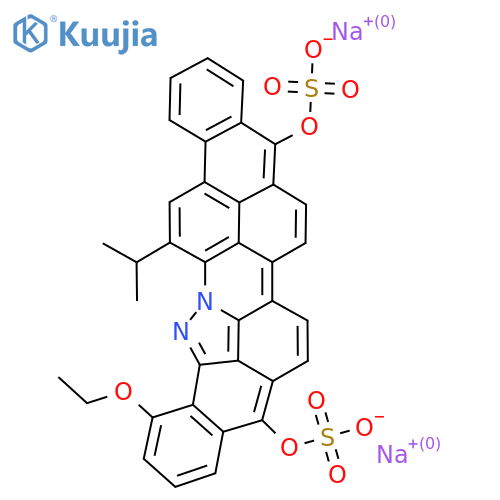 Disodium;(7-ethoxy-30-propan-2-yl-12-sulfonatooxy-2,33-diazanonacyclo[18.10.2.12,5.03,16.04,13.06,11.017,31.022,27.028,32]tritriaconta-1(30),3,5(33),6(11),7,9,12,14,16,18,20,22,24,26,28,31-hexadecaen-21-yl) sulfate structure