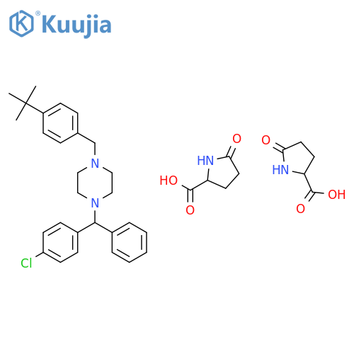 5-oxo-L-proline, compound with 4-[4-tert-butylbenzyl]-1-[4-chlorobenzhydryl]piperazine (2:1) structure