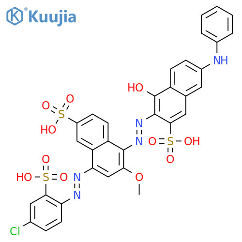 2-Naphthalenesulfonicacid,3-[2-[4-[2-(4-chloro-2-sulfophenyl)diazenyl]-2-methoxy-6-sulfo-1-naphthalenyl]diazenyl]-4-hydroxy-7-(phenylamino)- structure