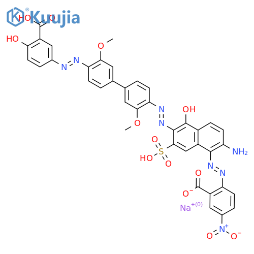sodium 2-[[2-amino-6-[[4'-[(3-carboxy-4-hydroxyphenyl)azo]-3,3'-dimethoxy[1,1'-biphenyl]-4-yl]azo]-5-hydroxy-7-sulpho-1-naphthyl]azo]-5-nitrobenzoate structure