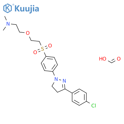 2-[2-[4-[5-(4-chlorophenyl)-3,4-dihydropyrazol-2-yl]phenyl]sulfonylethoxy]-n,n-dimethylethanamine;formic Acid structure