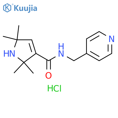 1H-Pyrrole-3-carboxamide, 2,5-dihydro-2,2,5,5-tetramethyl-N-(4-pyridinylmethyl)-, hydrochloride (1:2) structure