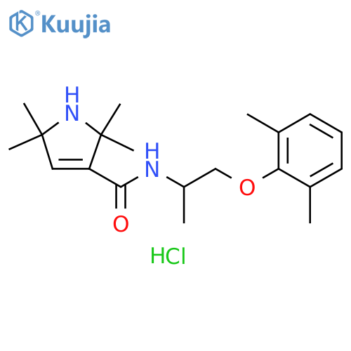 1H-Pyrrole-3-carboxamide, N-[2-(2,6-dimethylphenoxy)-1-methylethyl]-2,5-dihydro-2,2,5,5-tetramethyl-, hydrochloride (1:1) structure