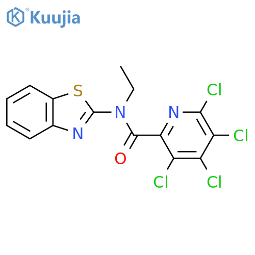 N-(1,3-benzothiazol-2-yl)-3,4,5,6-tetrachloro-N-ethylpyridine-2-carboxamide structure