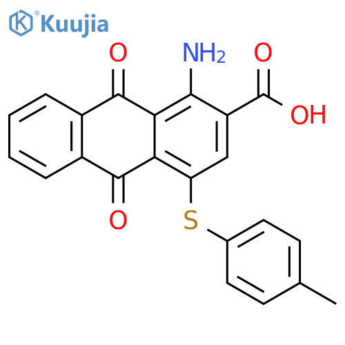 2-Anthracenecarboxylic acid, 1-amino-9,10-dihydro-4-[(4-methylphenyl)thio]-9,10-dioxo- structure
