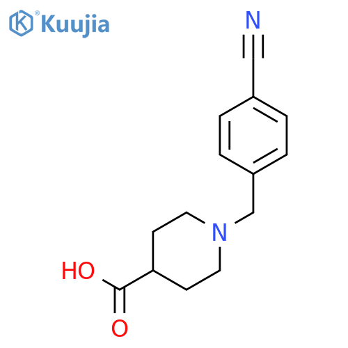 1-[(4-cyanophenyl)methyl]piperidine-4-carboxylic Acid structure