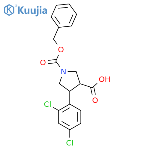 1-(benzyloxy)carbonyl-4-(2,4-dichlorophenyl)pyrrolidine-3-carboxylic acid structure