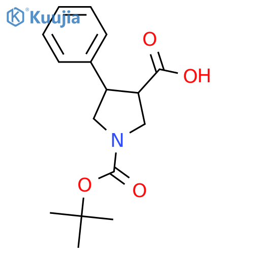 1-(tert-butoxy)carbonyl-4-phenylpyrrolidine-3-carboxylic acid structure