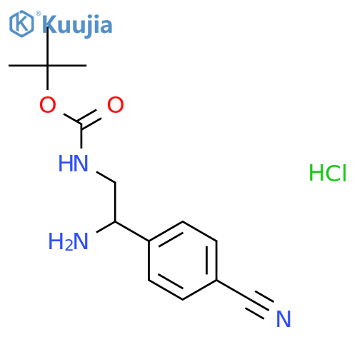 tert-butyl N-2-amino-2-(4-cyanophenyl)ethylcarbamate structure