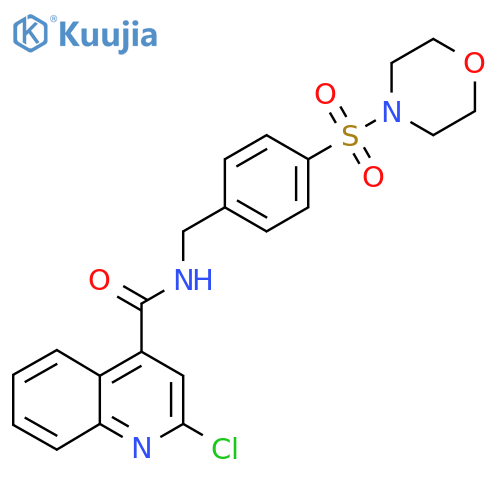 2-chloro-N-{[4-(morpholine-4-sulfonyl)phenyl]methyl}quinoline-4-carboxamide structure