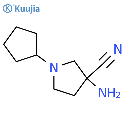 3-amino-1-cyclopentyl-3-Pyrrolidinecarbonitrile structure