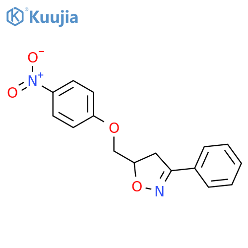 Isoxazole, 4,5-dihydro-5-[(4-nitrophenoxy)methyl]-3-phenyl- structure