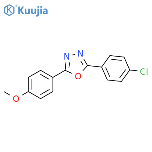 2-(4-chlorophenyl)-5-(4-methoxyphenyl)-1,3,4-oxadiazole structure