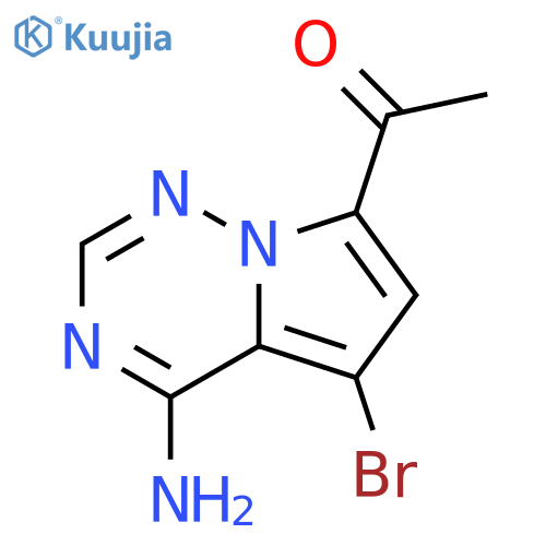 1-{4-amino-5-bromopyrrolo[2,1-f][1,2,4]triazin-7-yl}ethan-1-one structure