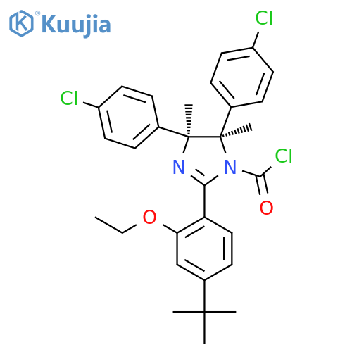 (4S,5R)-2-(4-tert-butyl-2-ethoxy-phenyl)-4,5-bis-(4-chloro-phenyl)-4,5-dimethyl-4,5-dihydro-imidazole-1-carbonyl chloride structure