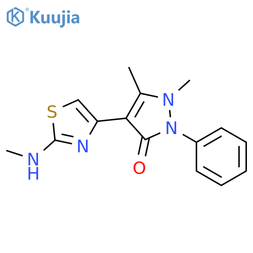 3H-Pyrazol-3-one,1,2-dihydro-1,5-dimethyl-4-[2-(methylamino)-4-thiazolyl]-2-phenyl- structure