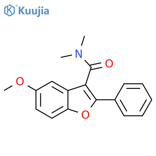 5-methoxy-N,N-dimethyl-2-phenyl-1-benzofuran-3-carboxamide structure