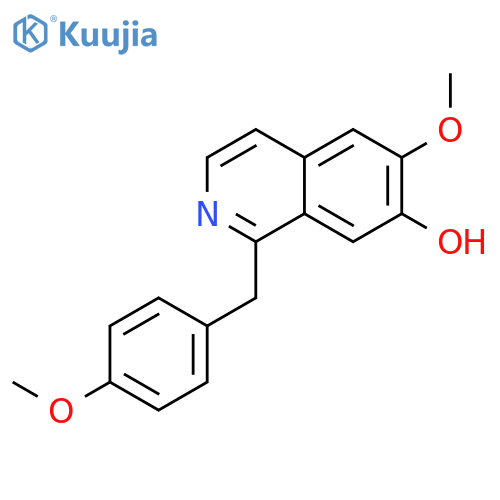 7-Isoquinolinol, 6-methoxy-1-[(4-methoxyphenyl)methyl]- structure