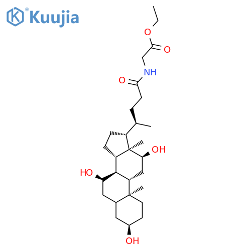 Glycine, N-[(3a,7a,12a)-3,7,12-trihydroxy-24-oxocholan-24-yl]-, ethyl ester (9CI) structure