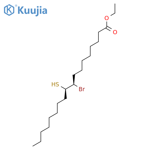 Octadecanoic acid, 9-bromo-10-mercapto-, ethyl ester, (R*,R*)- structure