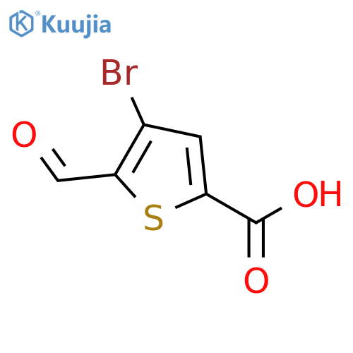 4-bromo-5-formylthiophene-2-carboxylic acid structure