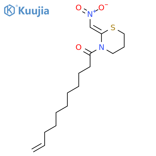 2H-1,3-Thiazine, tetrahydro-2-(nitromethylene)-3-(1-oxo-10-undecenyl)- structure