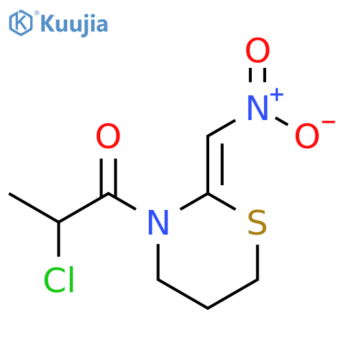 2H-1,3-Thiazine, 3-(2-chloro-1-oxopropyl)tetrahydro-2-(nitromethylene)- structure