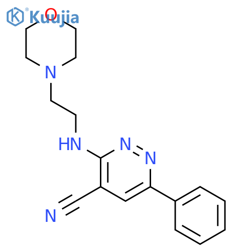 3-((2-Morpholinoethyl)amino)-6-phenylpyridazine-4-carbonitrile structure