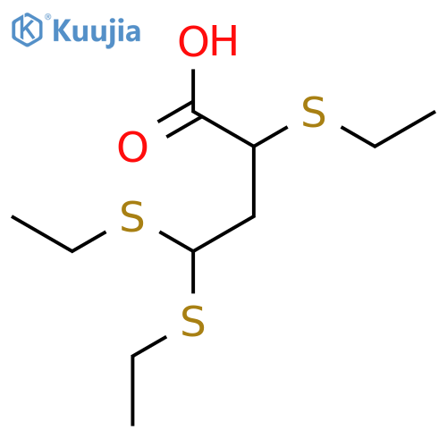 Butanoic acid, 2,4,4-tris(ethylthio)- structure