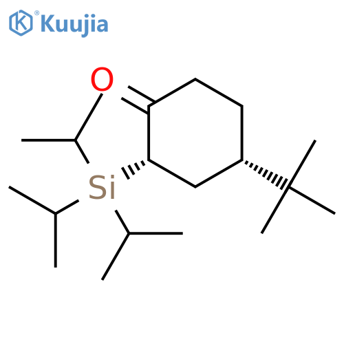 Cyclohexanone, 4-(1,1-dimethylethyl)-2-[tris(1-methylethyl)silyl]-, cis- structure
