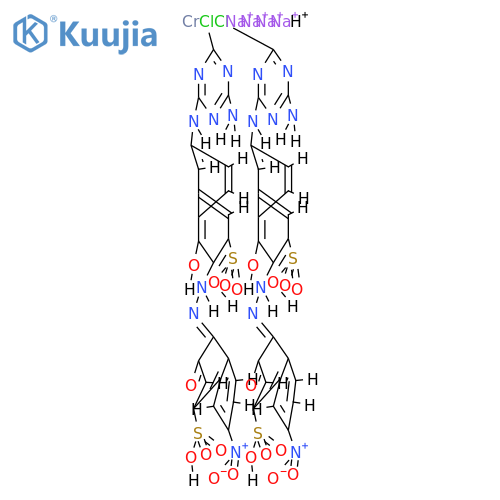 tetrasodium hydrogen bis[4-[[6-[(4-amino-6-chloro-1,3,5-triazin-2-yl)amino]-1-hydroxy-3-sulpho-2-naphthyl]azo]-3-hydroxy-7-nitronaphthalene-1-sulphonato(4-)]chromate(5-) structure