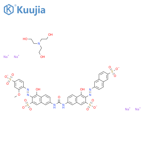 Tetrasodium;2-[bis(2-hydroxyethyl)amino]ethanol;4-hydroxy-7-[[5-hydroxy-6-[(2-methoxy-4-sulfonatophenyl)diazenyl]-7-sulfonatonaphthalen-2-yl]carbamoylamino]-3-[(6-sulfonatonaphthalen-2-yl)diazenyl]naphthalene-2-sulfonate structure