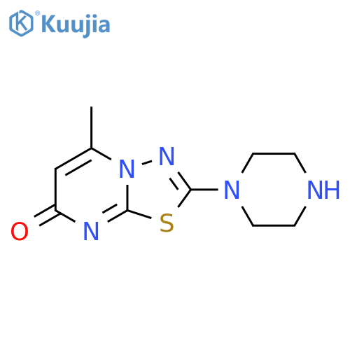 5-Methyl-2-(piperazin-1-yl)-7H-1,3,4thiadiazolo3,2-apyrimidin-7-one structure