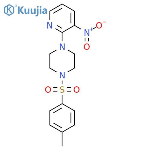 1-(4-methylbenzenesulfonyl)-4-(3-nitropyridin-2-yl)piperazine structure