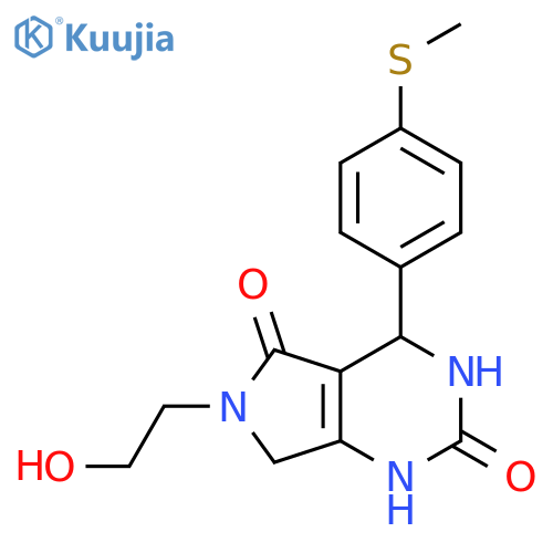 6-(2-hydroxyethyl)-4-4-(methylsulfanyl)phenyl-1H,2H,3H,4H,5H,6H,7H-pyrrolo3,4-dpyrimidine-2,5-dione structure