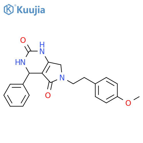 6-2-(4-methoxyphenyl)ethyl-4-phenyl-1H,2H,3H,4H,5H,6H,7H-pyrrolo3,4-dpyrimidine-2,5-dione structure