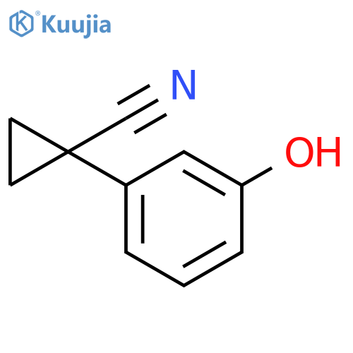 1-(3-hydroxyphenyl)cyclopropane-1-carbonitrile structure