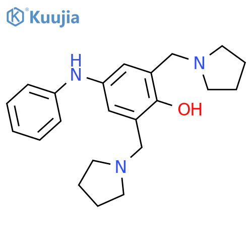 Phenol, 4-(phenylamino)-2,6-bis(1-pyrrolidinylmethyl)- structure