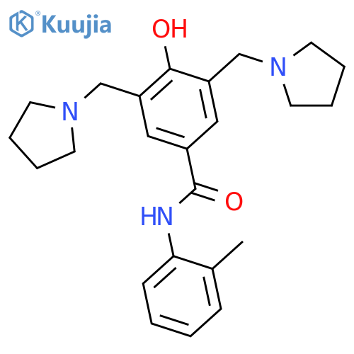 Benzamide, 4-hydroxy-N-(2-methylphenyl)-3,5-bis(1-pyrrolidinylmethyl)- structure