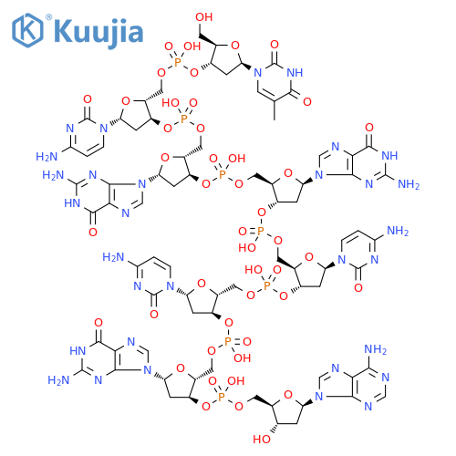 thymidylyl-(3'->5')-2'-deoxycytidylyl-(3'->5')-2'-deoxyguanylyl-(3'->5')-2'-deoxyguanylyl-(3'->5')-2'-deoxycytidylyl-(3'->5')-2'-deoxycytidylyl-(3'->5')-2'-deoxyguanylyl-(3'->5')-2'-deoxyadenosine structure