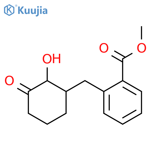 Benzoic acid, 2-[(2-hydroxy-3-oxocyclohexyl)methyl]-, methyl ester structure