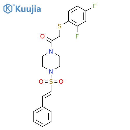 2-[(2,4-Difluorophenyl)sulfanyl]-1-[4-(2-phenylethenesulfonyl)piperazin-1-yl]ethan-1-one structure
