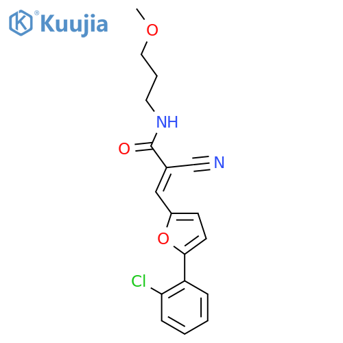3-[5-(2-chlorophenyl)furan-2-yl]-2-cyano-N-(3-methoxypropyl)prop-2-enamide structure