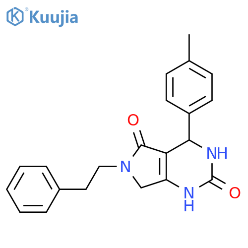 4-(4-methylphenyl)-6-(2-phenylethyl)-1H,2H,3H,4H,5H,6H,7H-pyrrolo3,4-dpyrimidine-2,5-dione structure