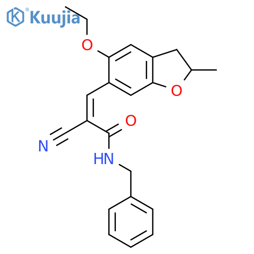 N-benzyl-2-cyano-3-(5-ethoxy-2-methyl-2,3-dihydro-1-benzofuran-6-yl)prop-2-enamide structure