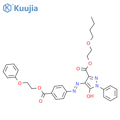 5-Hydroxy-4-[4-(2-phenoxyethoxycarbonyl)phenylazo]-1-phenyl-1H-pyrazole-3-carboxylic acid 2-butyloxyethyl ester structure